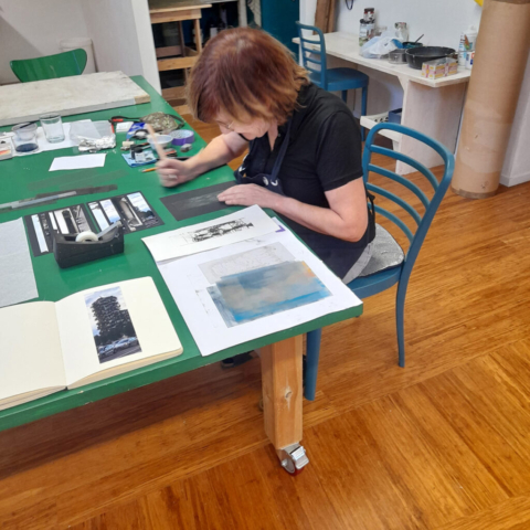 Aan het werk in Studio PigPrints in Milaan
