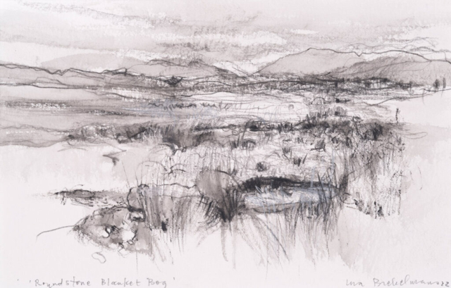 Roundstone, 2022, potloodtekening, 30x15 cm