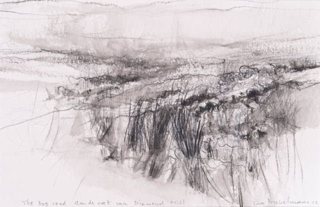 Bogroad, 2022, potloodtekening, 30x15 cm