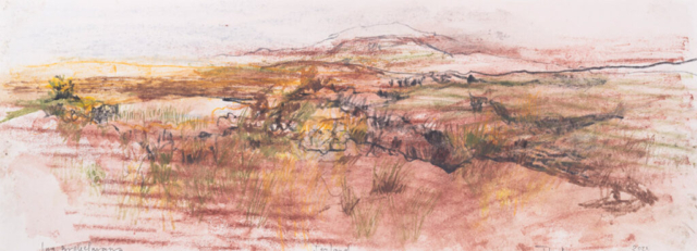 Bog, 2022, potloodtekening/rubbing, 10x30 cm