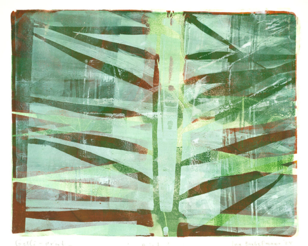 Riet 1, 2025, gelli-print, 50x65 cm